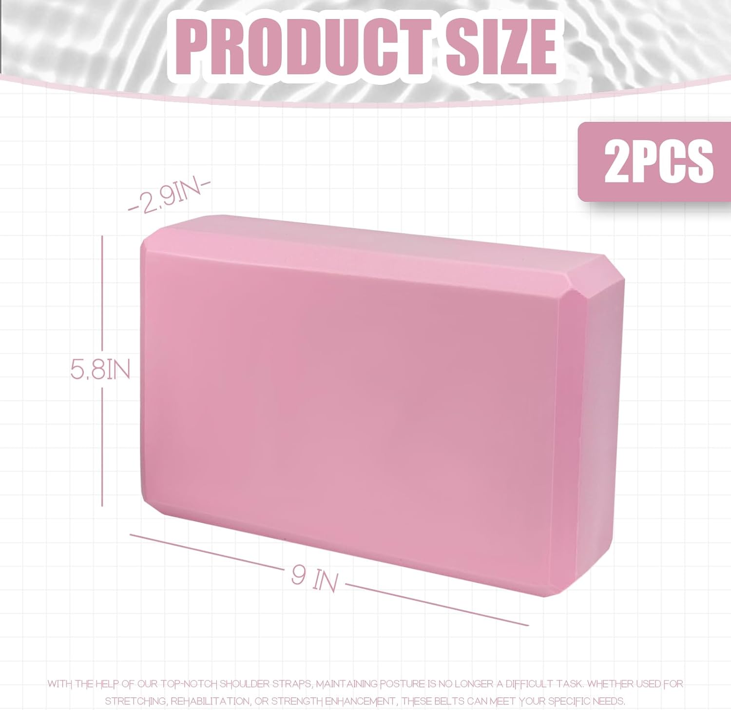 2 Pcs Yoga Blocks, 9"x6"x3" Foam Blocks