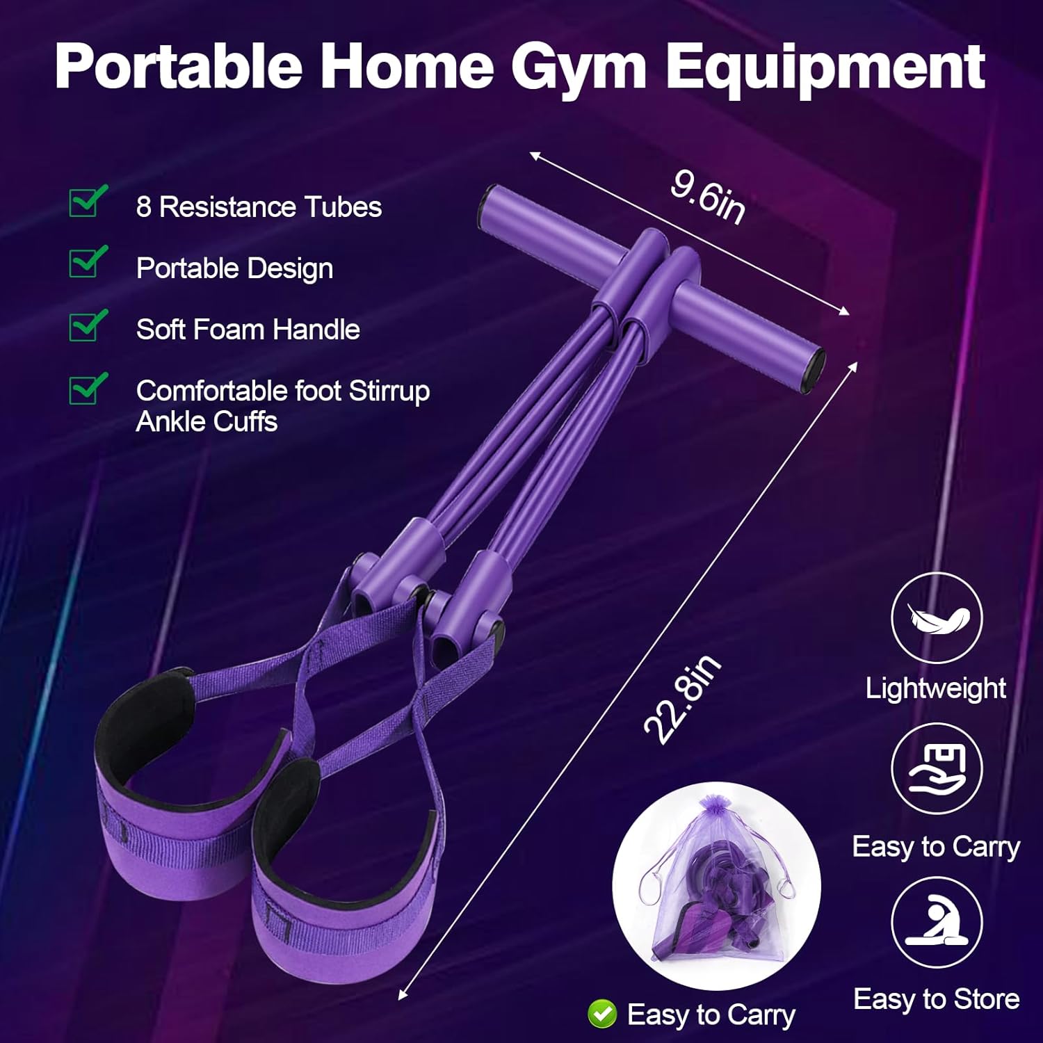 8-Tube Resistance Band with Handles