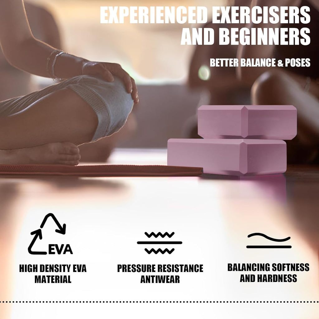 2 Pcs Yoga Blocks, 9"x6"x3" Foam Blocks