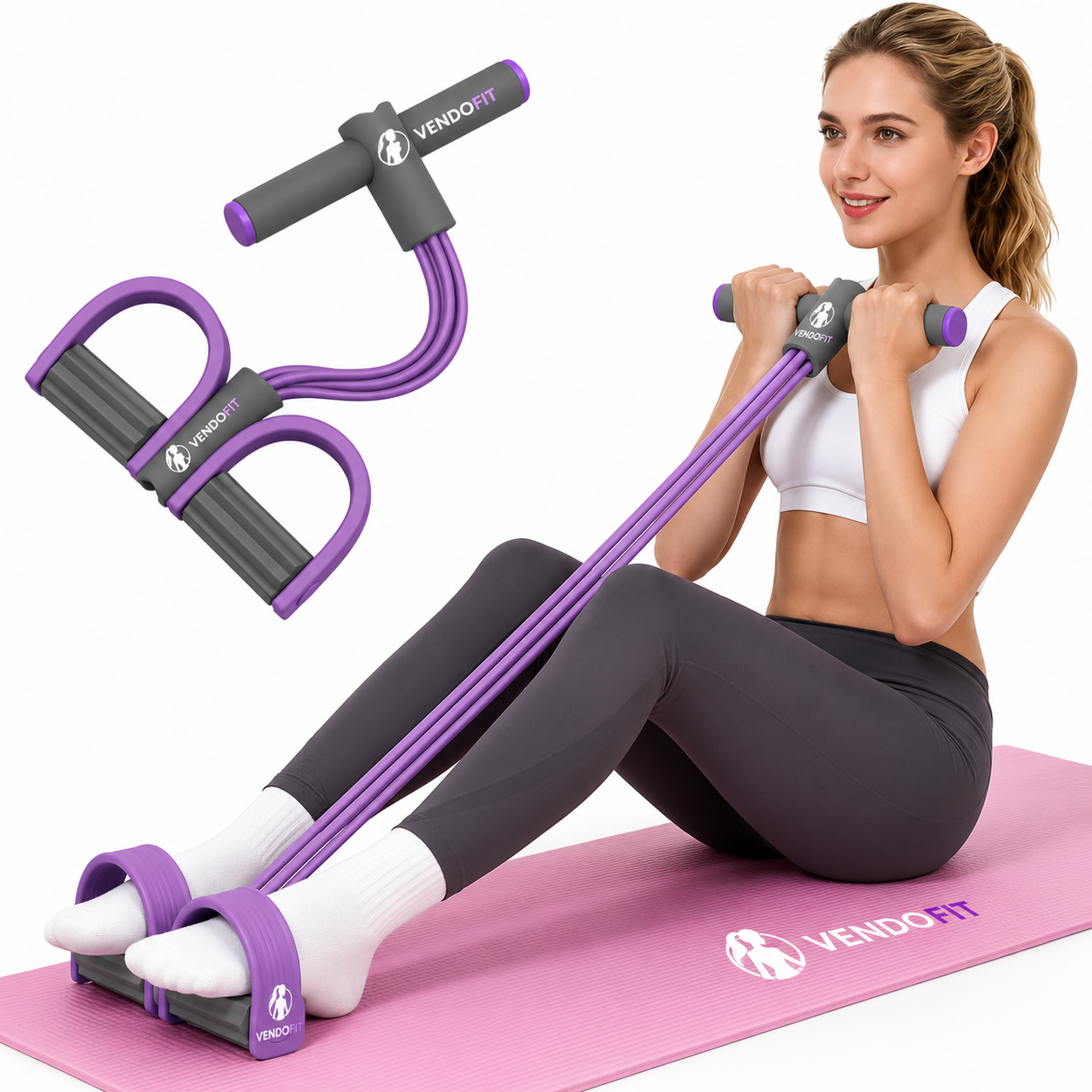 Multifunction Pedal Resistance Band with Handles